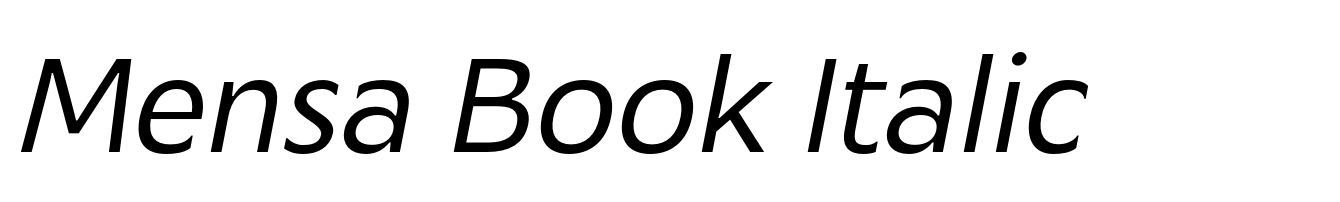Mensa Book Italic